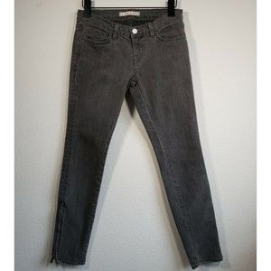 J Brand Womens Deal Skinny Leg Faded Gray Ghost Jeans Zip Ankle Sz 25 Cut 3639